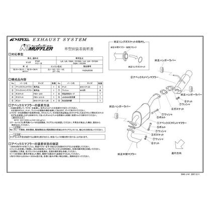 APEXi N1 evolution デミオ LA UA-DY5W 2002/08〜2004/04 【162AZ008】 マフラー アペックス N1エボリューション