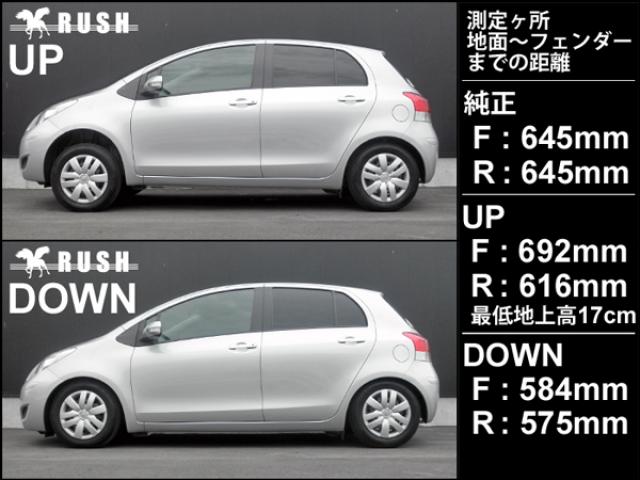 RUSH COMFORT CLASS ヴィッツ SCP90 KSP90 NCP91 H17〜H22 車高調キット 1台分セット