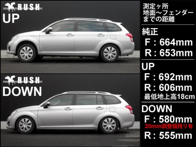 RUSH COMFORT CLASS カローラフィールダー NZE161G ZRE162G H24〜R7 車高調キット 1台分セット
