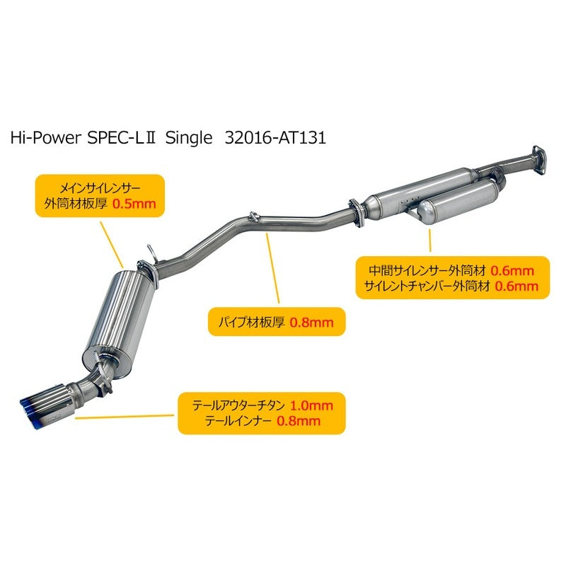 HKS Hi-Power SPEC-L II 86 ZN6 12/04-21/10 【32016-AT131】 マフラー Hi-Power SPEC-L II エッチケーエス ハイパワースペックL 2