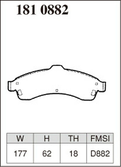 DIXCEL ブレーキパッド ESタイプ CHEVROLET トレイルブレイザー T370L/T370V 2002〜2005 フロント左右セット 1810882