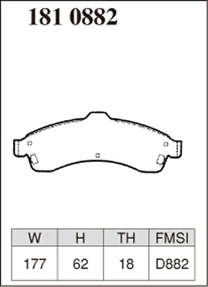 DIXCEL ブレーキパッド Mタイプ CHEVROLET トレイルブレイザー T360/T360G 2001〜2005 フロント左右セット 1810882