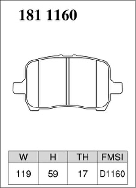 DIXCEL ブレーキパッド Mタイプ CHEVROLET HHR 2006/12〜 フロント左右セット 1811160