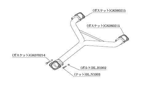 柿本改 センターパイプ フェアレディZ UA CBA-Z33 '07 1_M C前 2002/7〜2007/1 【NCP364】 カキモト カキモト センターパイプ