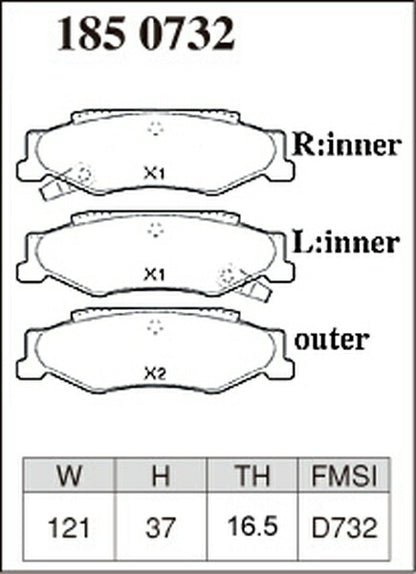 DIXCEL ブレーキパッド Zタイプ CHEVROLET コルベット(C6) X245S 2007/10〜2011/12 リア左右セット 1850732