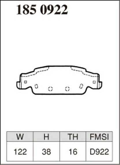 DIXCEL ブレーキパッド Pタイプ CADILLAC CTS AD32F/AD33G 2003/03〜2007/12 リア左右セット 1850922