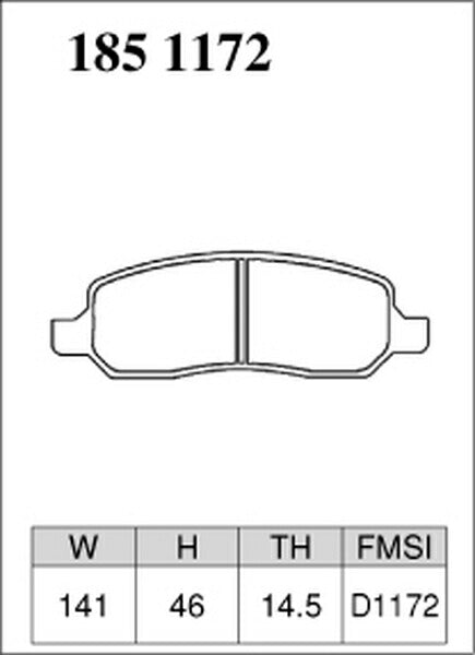 DIXCEL ブレーキパッド Mタイプ CADILLAC DTS X272 2006/06〜 リア左右セット 1851172
