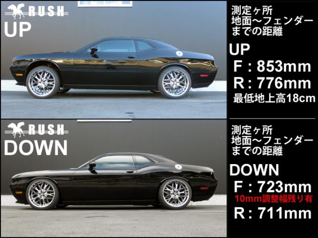 RUSH IMPORT CLASS ダッジ チャレンジャー SXT R T 2011〜2023 車高調キット 1台分セット