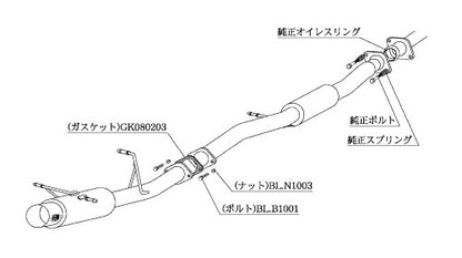 柿本改 HYPER FULLMEGA N1+ Rev. インプレッサ E GF-GC8 1992/11〜2000/8 【B31302】 マフラー カキモト カキモト ハイパーフルメガN1プラス レブ
