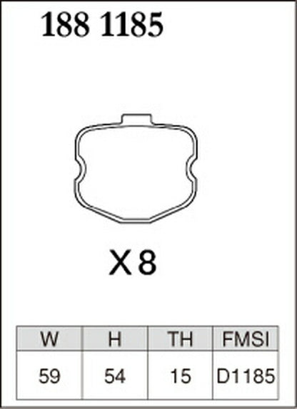 DIXCEL ブレーキパッド Mタイプ CHEVROLET コルベット(C6) X245A 2006〜2014 リア左右セット 1881185