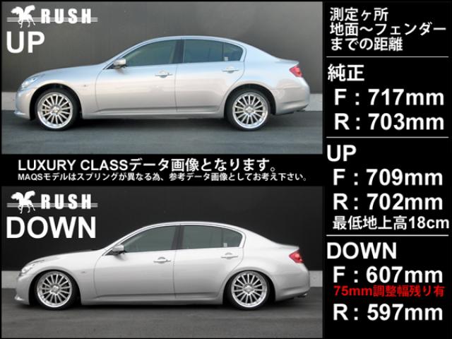 RUSH MAQS MODEL LUXURY CLASS スカイライン V36 PV36 KV36 H18〜H26 車高調キット 1台分セット