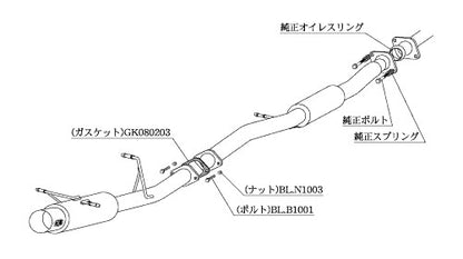 柿本改 HYPER FULLMEGA N1+ Rev. インプレッサスポーツワゴン TA-GGA A B型 2000/8〜2002/11 【B31308】 マフラー カキモト カキモト ハイパーフルメガN1プラス レブ