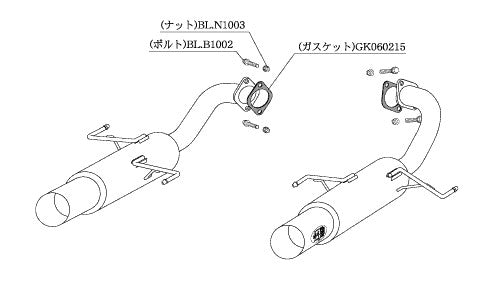 柿本改 HYPER FULLMEGA N1+ Rev. レガシィツーリングワゴン TA CBA-BP5 2003/5〜2009/5 【B31314】 マフラー カキモト カキモト ハイパーフルメガN1プラス レブ