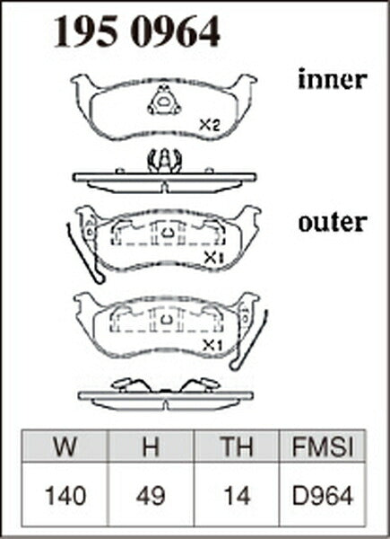 DIXCEL ブレーキパッド Zタイプ JEEP チェロキー KJ37 2003〜2008 リア左右セット 1950964