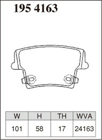 DIXCEL ブレーキパッド Zタイプ CHRYSLER 300 LX36 2012/12〜 リア左右セット 1954163
