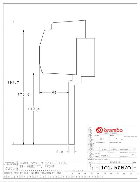 brembo GT-KIT AUDI TT 8N 1999〜2006 1A1.6007A/1A2.6007A