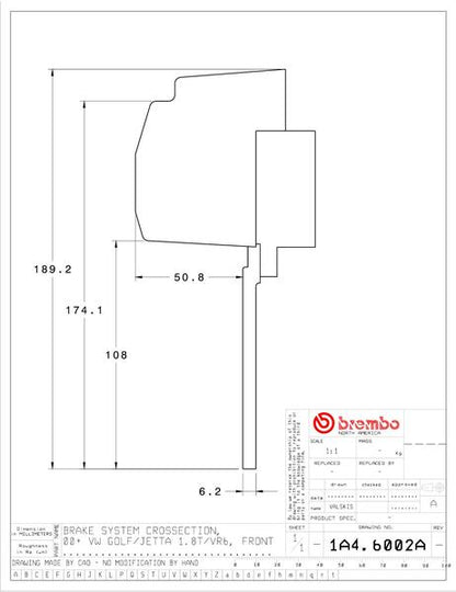 brembo GT-KIT VOLKSWAGEN ビートル 2000〜2006 1A4.6002A