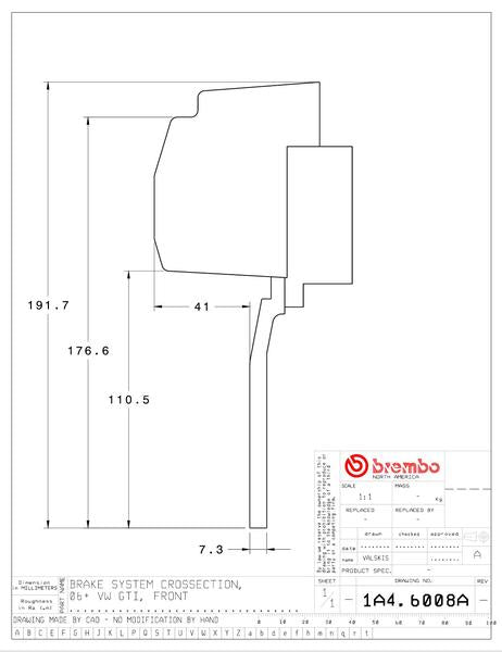 brembo GT-KIT VOLKSWAGEN ゴルフV 2004〜2008 1A4.6008A