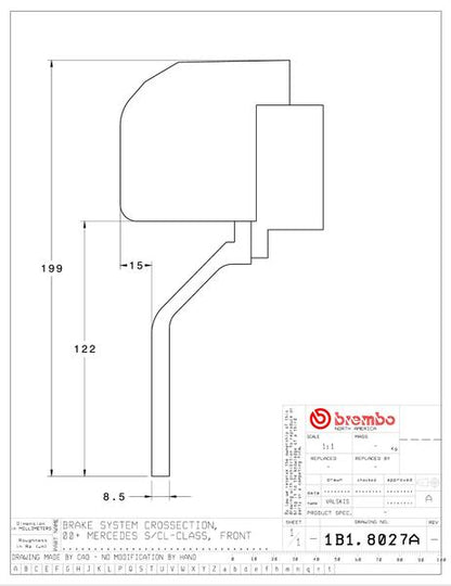 brembo GT-KIT MERCEDES BENZ CL600 W215 2000〜2006 1B1.8027A/1B2.8027A