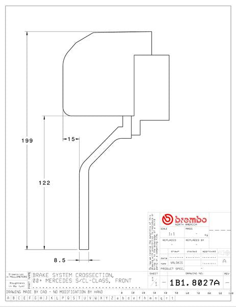 brembo GT-KIT MERCEDES BENZ CL500 W215 2000〜2002 1B1.8027A/1B2.8027A