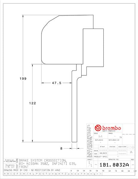 brembo GT-KIT INFINITI G35 2003〜2006 1B1.8032A/1B2.8032A