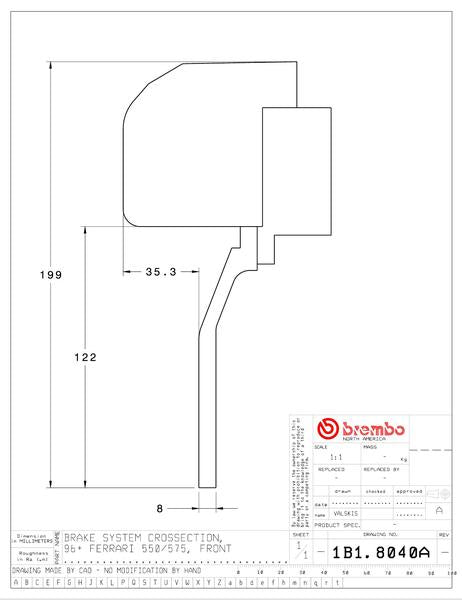 brembo GT-KIT FERRARI 550/575 1996〜2005 1B1.8040A/1B2.8040A