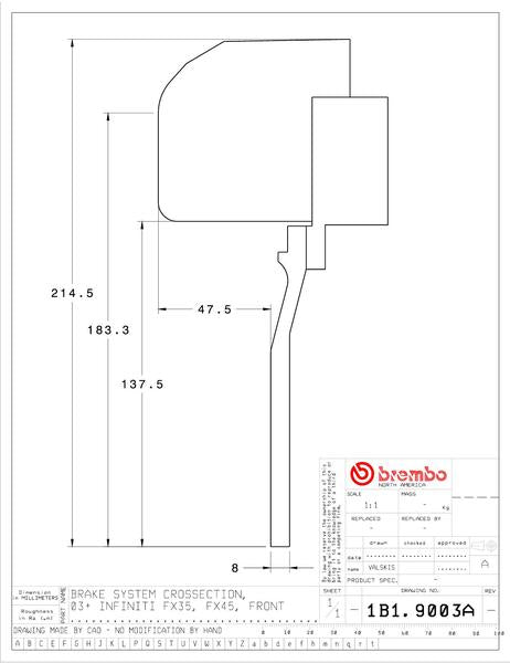 brembo GT-KIT INFINITI FX35/FX45 2003〜2008 1B1.9003A/1B2.9003A