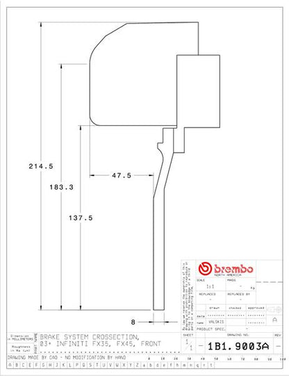 brembo GT-KIT INFINITI FX35/FX45 2003〜2008 1B1.9003A/1B2.9003A