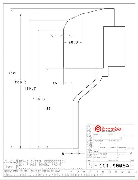 brembo GT-KIT LAND ROVER レンジローバー 2003〜2009 1G1.9006A/1G2.9006A