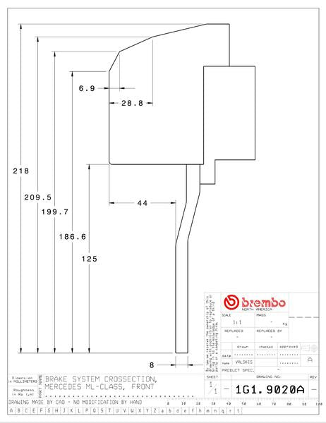 brembo GT-KIT MERCEDES BENZ ML500/ML55 AMG 2000〜2005 1G1.9020A/1G2.9020A