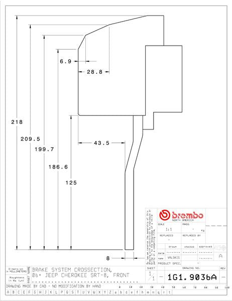 brembo GT-KIT JEEP グランドチェロキー 2006〜2011 1G1.9036A/1G2.9036A