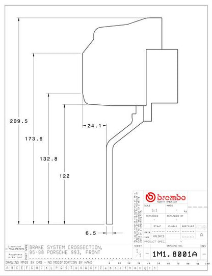 brembo GT-KIT PORSCHE 993 1995〜1998 1M1.8001A/1M2.8001A