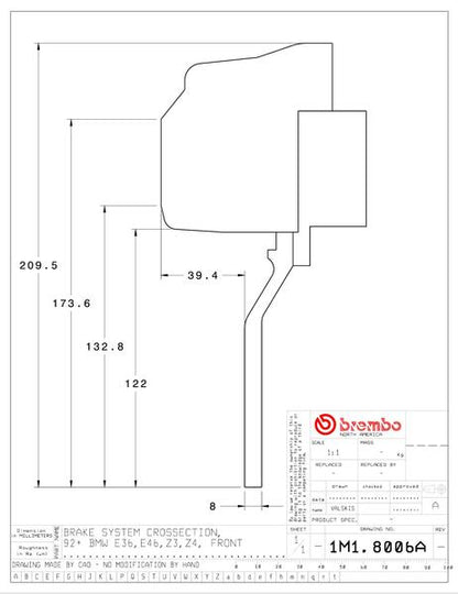 brembo GT-KIT BMW E36 1992〜1998 1M1.8006A/1M2.8006A