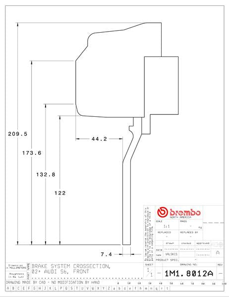 brembo GT-KIT AUDI A6 2000〜2004 1M1.8012A/1M2.8012A