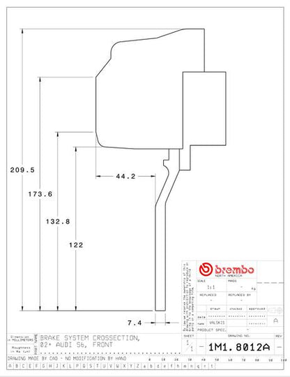 brembo GT-KIT AUDI A6 2000〜2004 1M1.8012A/1M2.8012A
