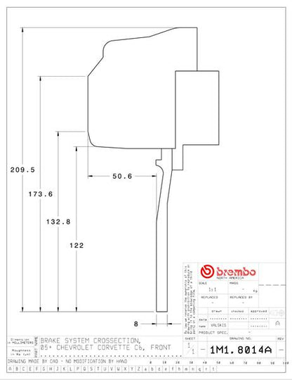 brembo GT-KIT CHEVROLET コルベット 2005〜2013 1M1.8014A/1M2.8014A