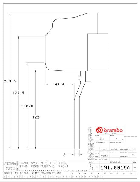 brembo GT-KIT FORD マスタング 1994〜2004 1M1.8015A/1M2.8015A