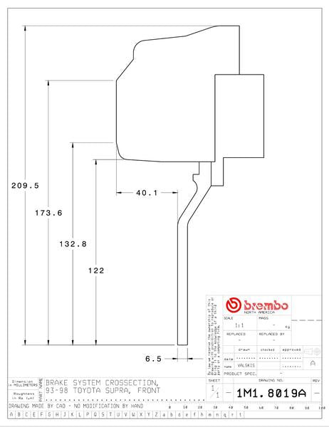 brembo GT-KIT トヨタ スープラ 1993〜1998 1M1.8019A/1M2.8019A