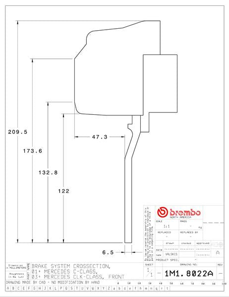 brembo GT-KIT MERCEDES BENZ Cクラス W203 2001〜2007 1M1.8022A/1M2.8022A