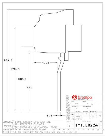 brembo GT-KIT MERCEDES BENZ CLKクラス W209 2003〜2009 1M1.8022A/1M2.8022A
