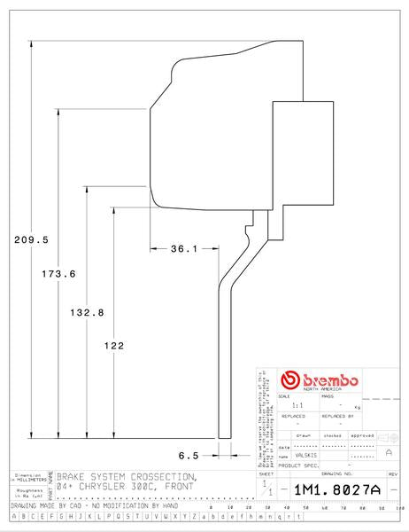 brembo GT-KIT DODGE チャレンジャー 2008〜2010 1M1.8027A/1M2.8027A