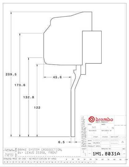 brembo GT-KIT レクサス GS300/GS350/GS400/GS430/GS450h/GS460 2006〜2011 1M1.8031A/1M2.8031A