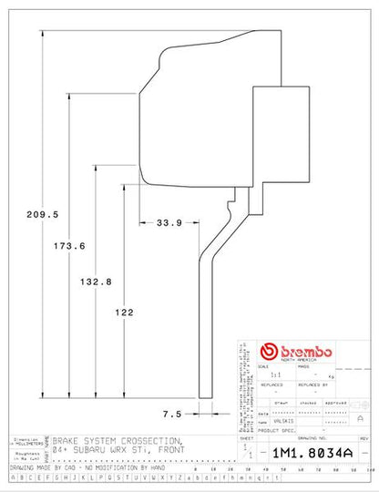 brembo GT-KIT スバル WRX STi 2008〜2014 1M1.8034A/1M2.8034A