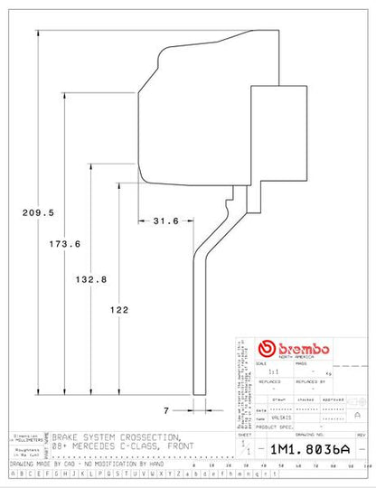 brembo GT-KIT MERCEDES BENZ E350 W212 2010〜2014 1M1.8036A/1M2.8036A