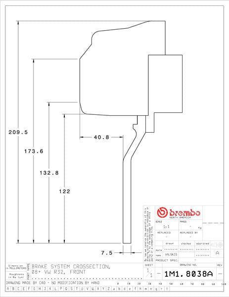 brembo GT-KIT VOLKSWAGEN ゴルフV 2006〜2008 1M1.8038A/1M2.8038A