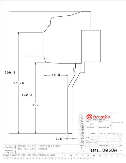 brembo GT-KIT VOLKSWAGEN ゴルフV 2006〜2008 1M1.8038A/1M2.8038A