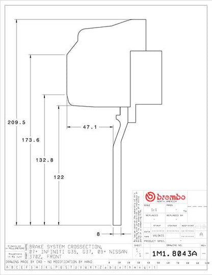 brembo GT-KIT INFINITI G37S 2009〜2013 1M1.8043A/1M2.8043A