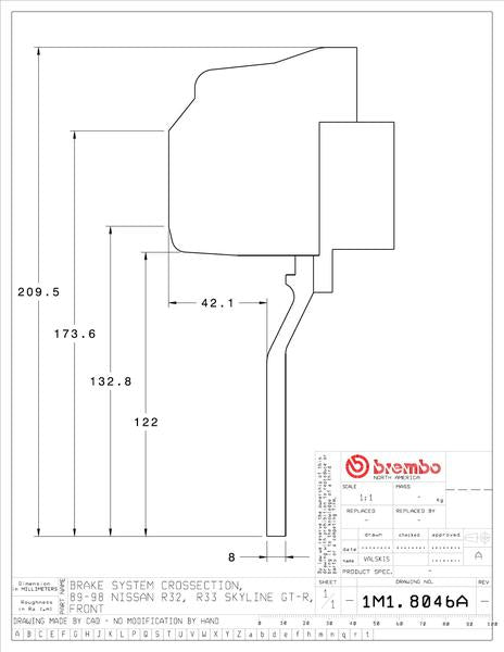 brembo GT-KIT ニッサン スカイラインGT-R R32/R33 1989〜1998 1M1.8046A/1M2.8046A