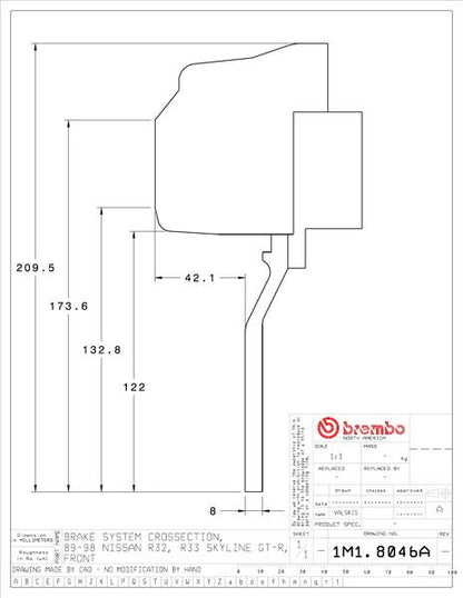 brembo GT-KIT ニッサン スカイラインGT-R R32/R33 1989〜1998 1M1.8046A/1M2.8046A
