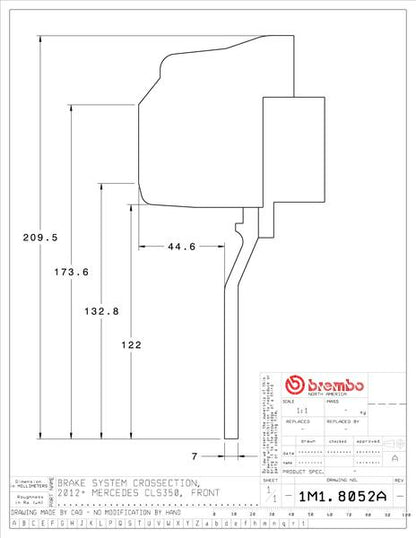 brembo GT-KIT MERCEDES BENZ CLS350 C218 2012〜2014 1M1.8052A/1M2.8052A